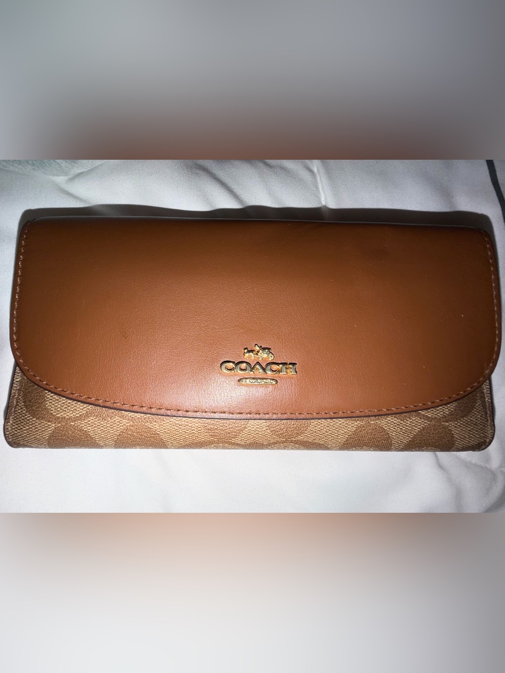 Coach Checkbook Wallet in Signature Canvas F57319